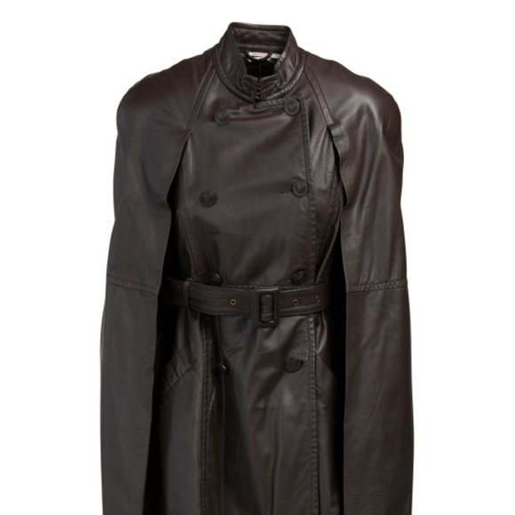 LEON MAX Women's Genuine Leather $1198 RETAIL Jacket With Cape S28/80 - Picture 7 of 7